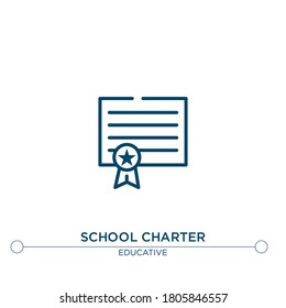 school charter vector line icon. Simple element illustration. school charter outline icon from educative concept. Can be used for web and mobile
