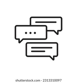 School Chat Outline Icon Vector Illustration