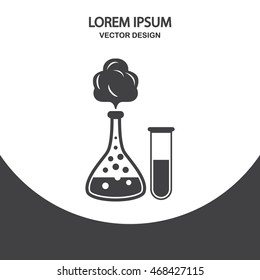School chemistry flasks with reagent icon