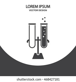 School chemistry flasks with reagent icon