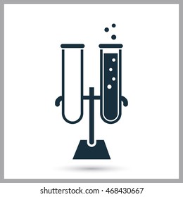 School chemistry flasks with reagent icon