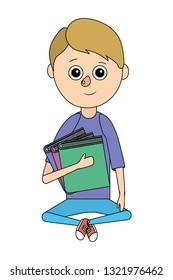 school child boy cartoon