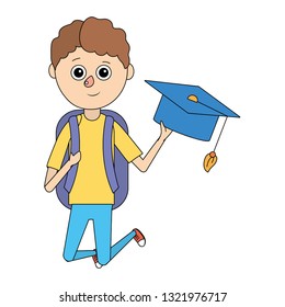 school child boy cartoon