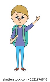 school child boy cartoon