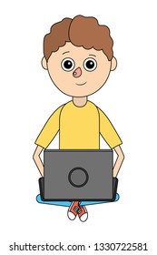 school child boy cartoon