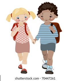 School childhood. boy and girl. similar to the portfolio