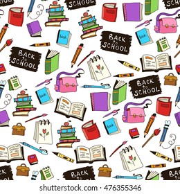 Fundo brilhante infantil escolar com elementos de doodle
