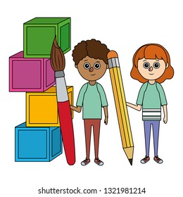 school children cartoon