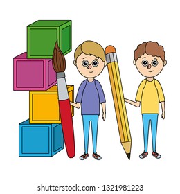 school children cartoon