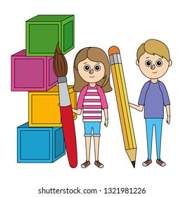 school children cartoon