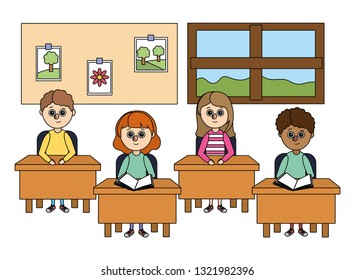 school children cartoon