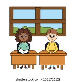 school children cartoon