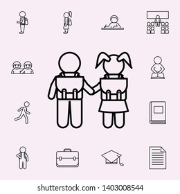 school children go to school icon. School icons universal set for web and mobile