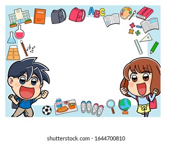 Ilustración de los niños de la escuela es linda