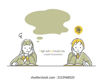 school children illustration, girl and boy