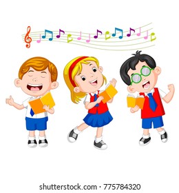 school children singing