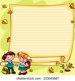 school children's  yellow background. Place for text