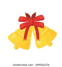 school or christmas bell with bow vector illustration