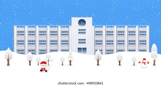 School Christmas snow Santa
