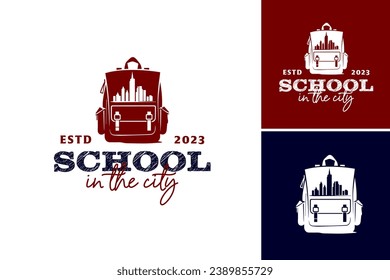 School in the City logo design template. This asset is suitable for educational institutions based in urban areas seeking a modern and dynamic logo.