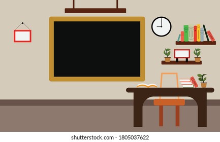 School Class Room Interiorflat Vector Illustration Stock Vector ...