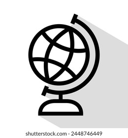 school or classroom globe icon, vector illustration 
