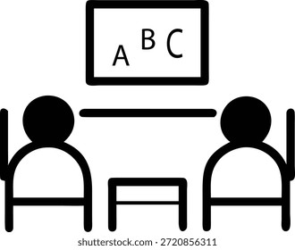 ícone de sala de aula da escola linha mono.