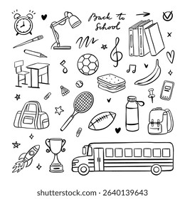 School clipart cute illustrations. Hand drawn school clipart