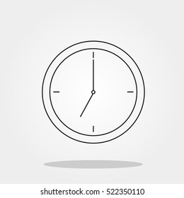 School clock cute icon in trendy flat style isolated on grey background. School symbol for your design, logo, UI. Vector illustration, EPS10.