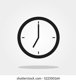 School clock cute icon in trendy flat style isolated on grey background. School symbol for your design, logo, UI. Vector illustration, EPS10.