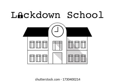 The school closed due to the corona virus problem to prevent the covid outbreak - 19, coronavirus lockdown symbol. Coronavirus pandemic puts countries on lockdown.