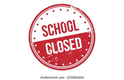 School Closed Rubber Stamp Seal Vector