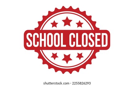 School Closed Rubber Stamp Seal Vector