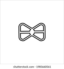 School clothe ribbon flat icon. Simple style School lessons poster background symbol. Logo design element. T-shirt printing. Vector for sticker.