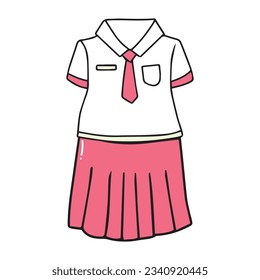 school clothes isolated on white background. back to school doodles. woman and man