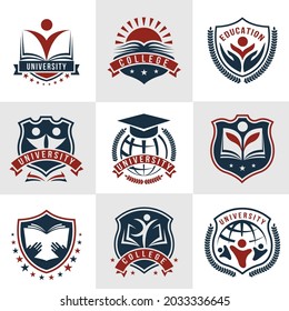 logo de la universidad de collages escolares en vector 