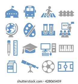 school, college icon set