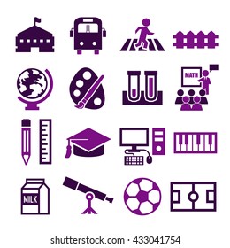 school, college icon set