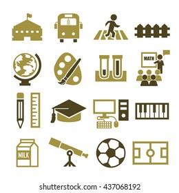 school, college icon set