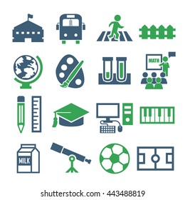 school, college icon set