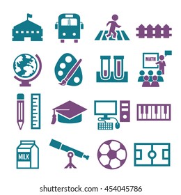school, college icon set