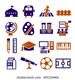 school, college icon set