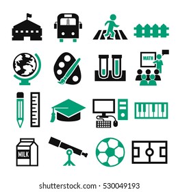 school, college icon set