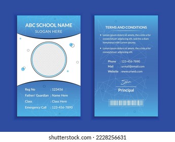 School and college student id card template design