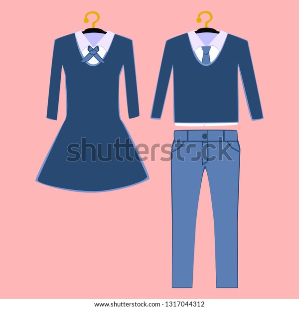 School College Uniform Vector Fashion Illustration Stock Vector ...