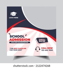 School, College and University education admission social media post design