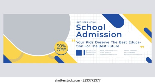 School, College And University Education Admission Social Media Post Template, webinar vector design, social media banner design, post, cover, education banner, sale post, Creative Business Marketing