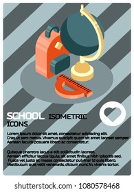 School color isometric poster