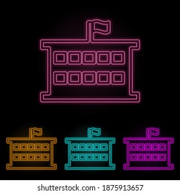 school color neon set. Simple thin line, outline vector of web icons for ui and ux, website or mobile application