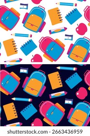 Plano de fundo do padrão de cores da escola no vetor.